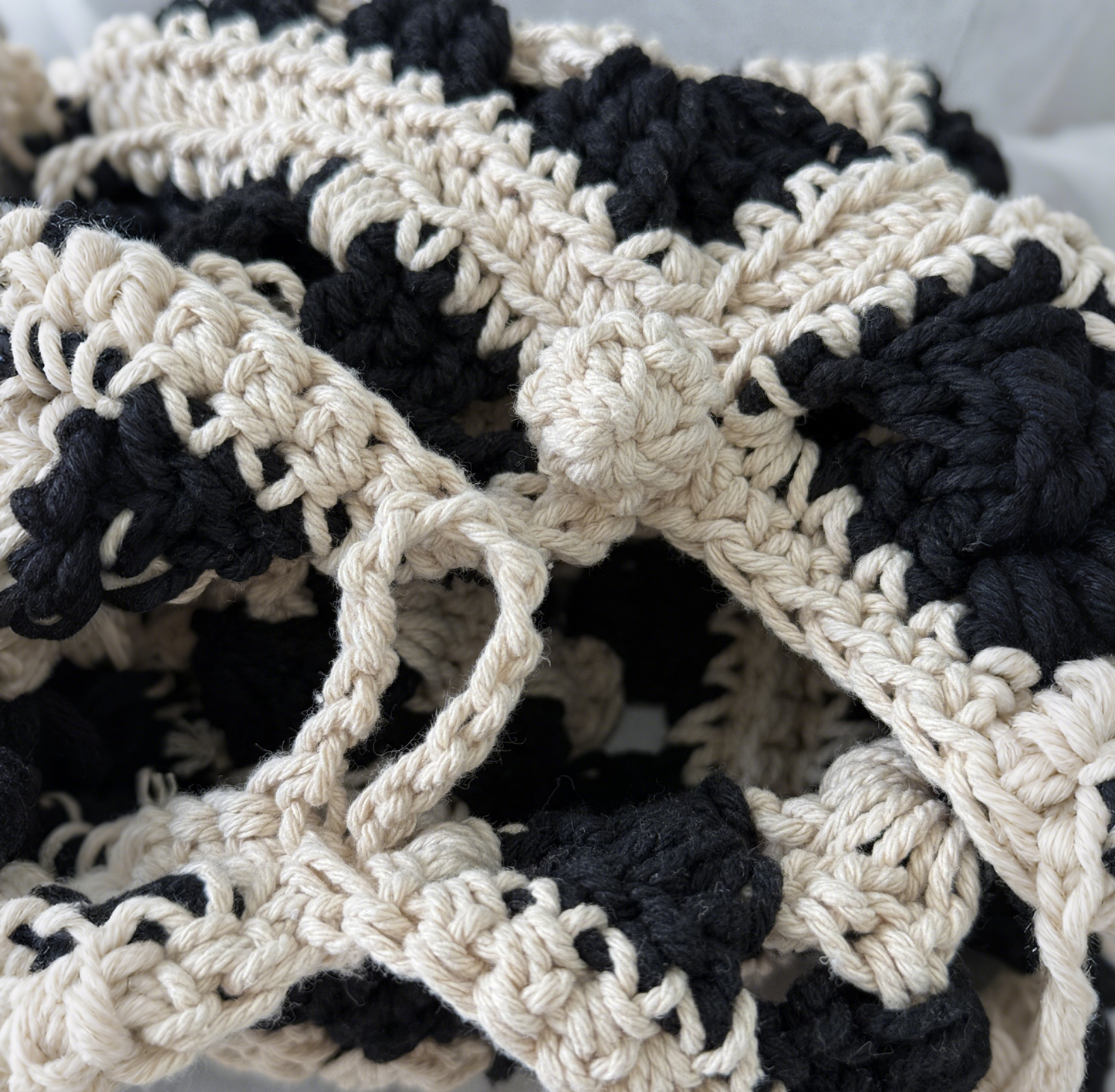 Hand-Crocheted Geometric Shoulder Bag
