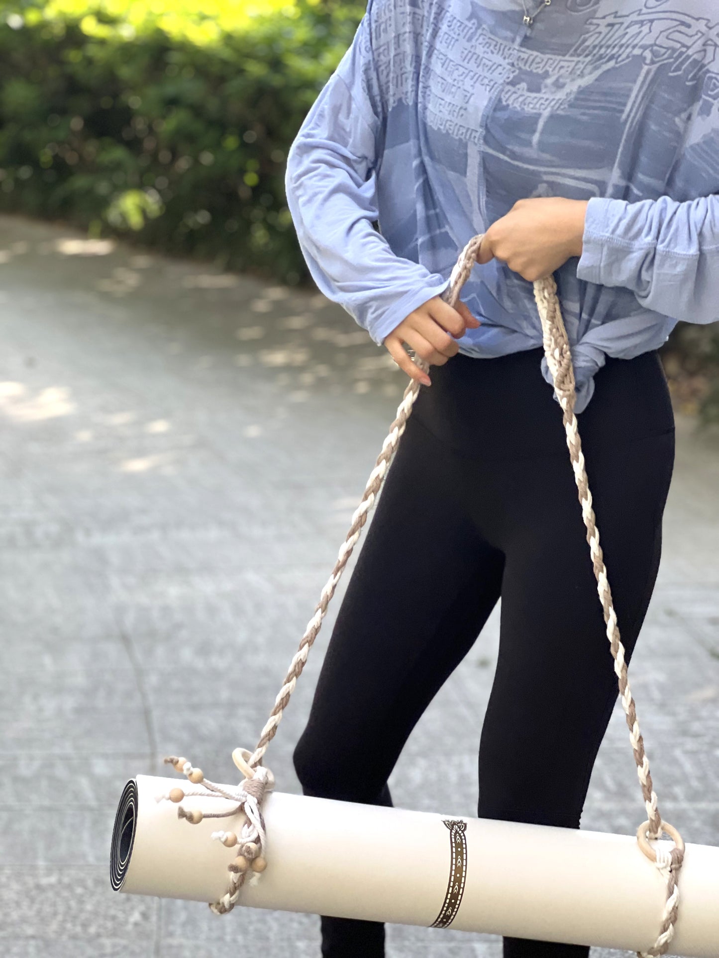 Boho Style Macrame Yoga Mat Strap- Listen to wind
