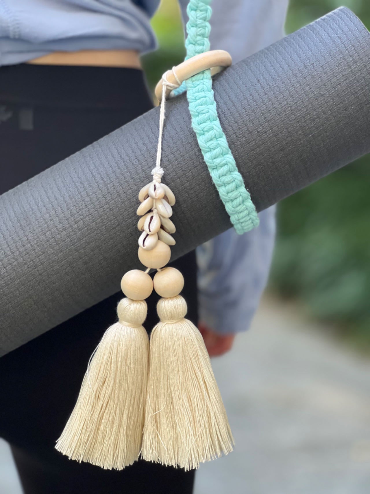 Boho Style Macrame Yoga Mat Strap- Sea Wind