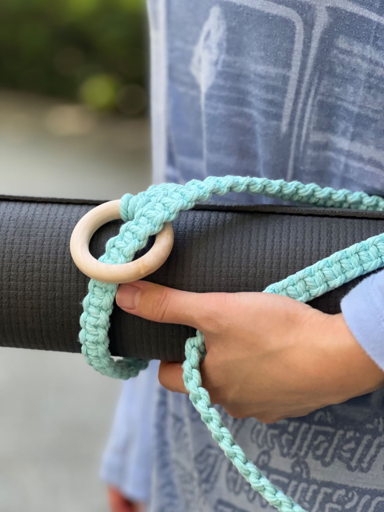Boho Style Macrame Yoga Mat Strap- Sea Wind