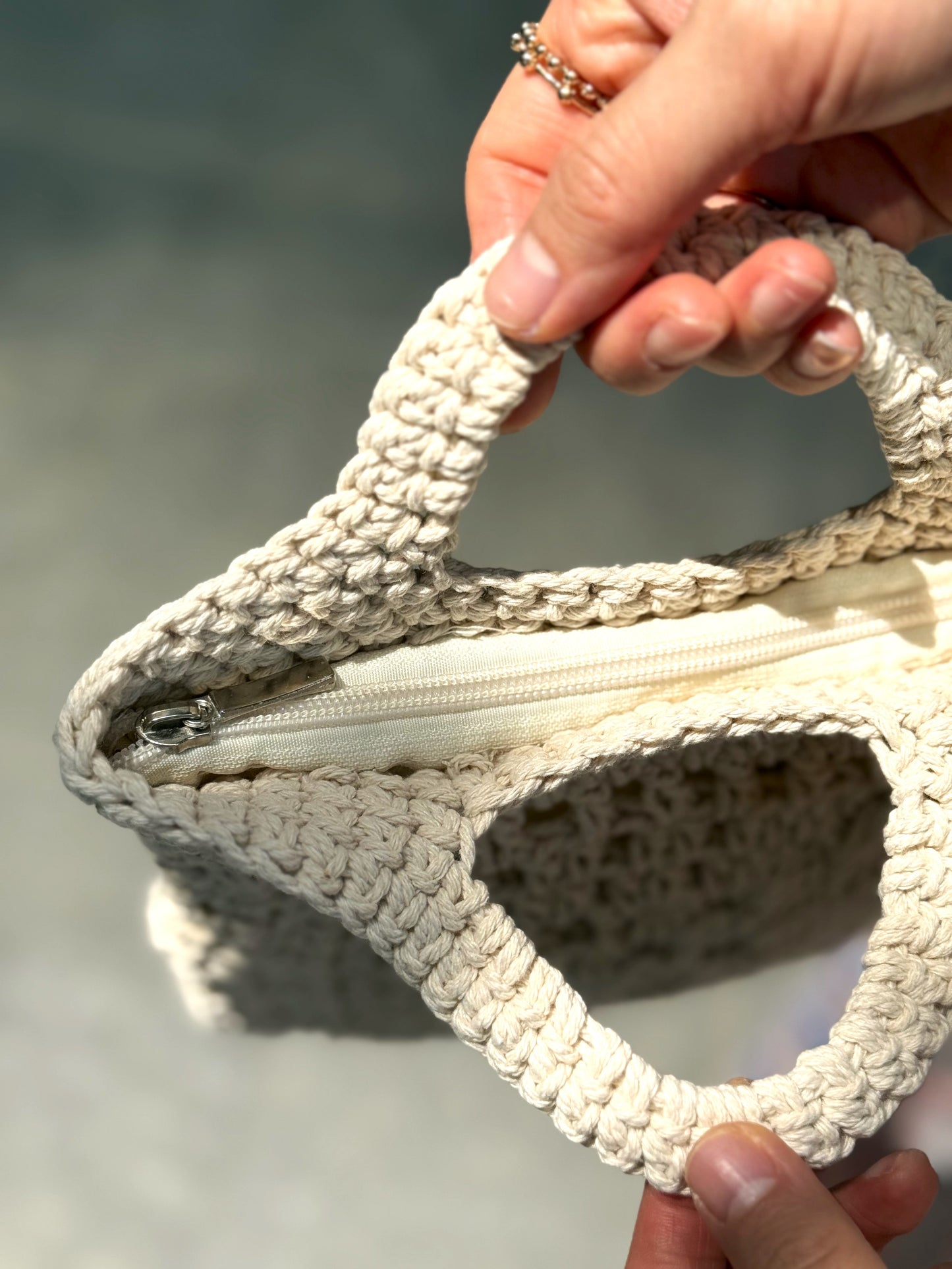 Handmade Boho style mini tote handbag