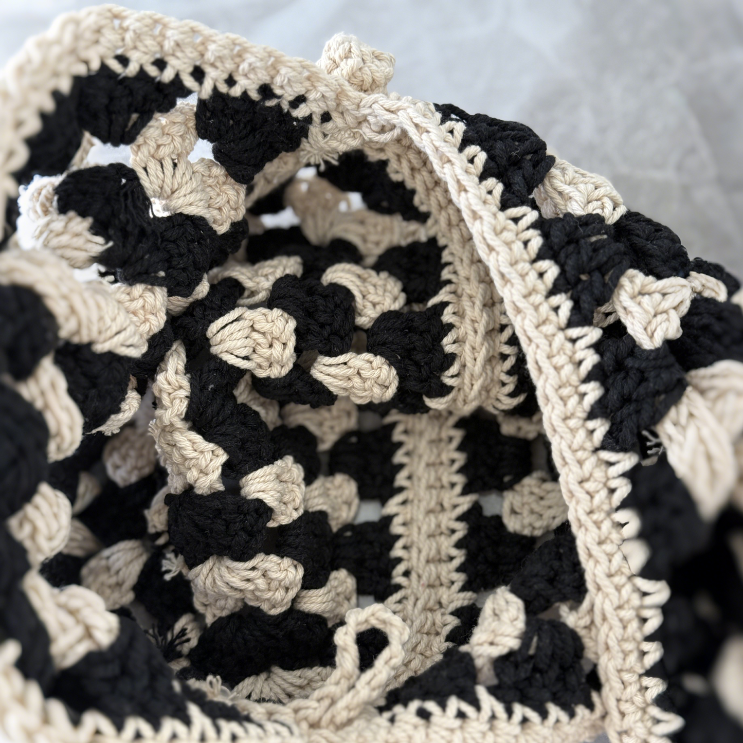Hand-Crocheted Geometric Shoulder Bag