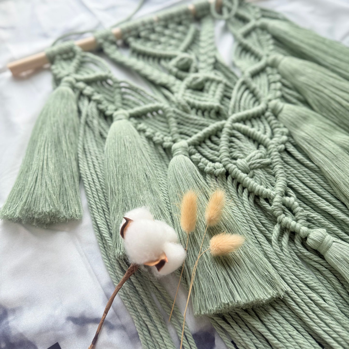 Breeze in Green - Macrame Wall Hanging Boho Wall Decor Tapestry