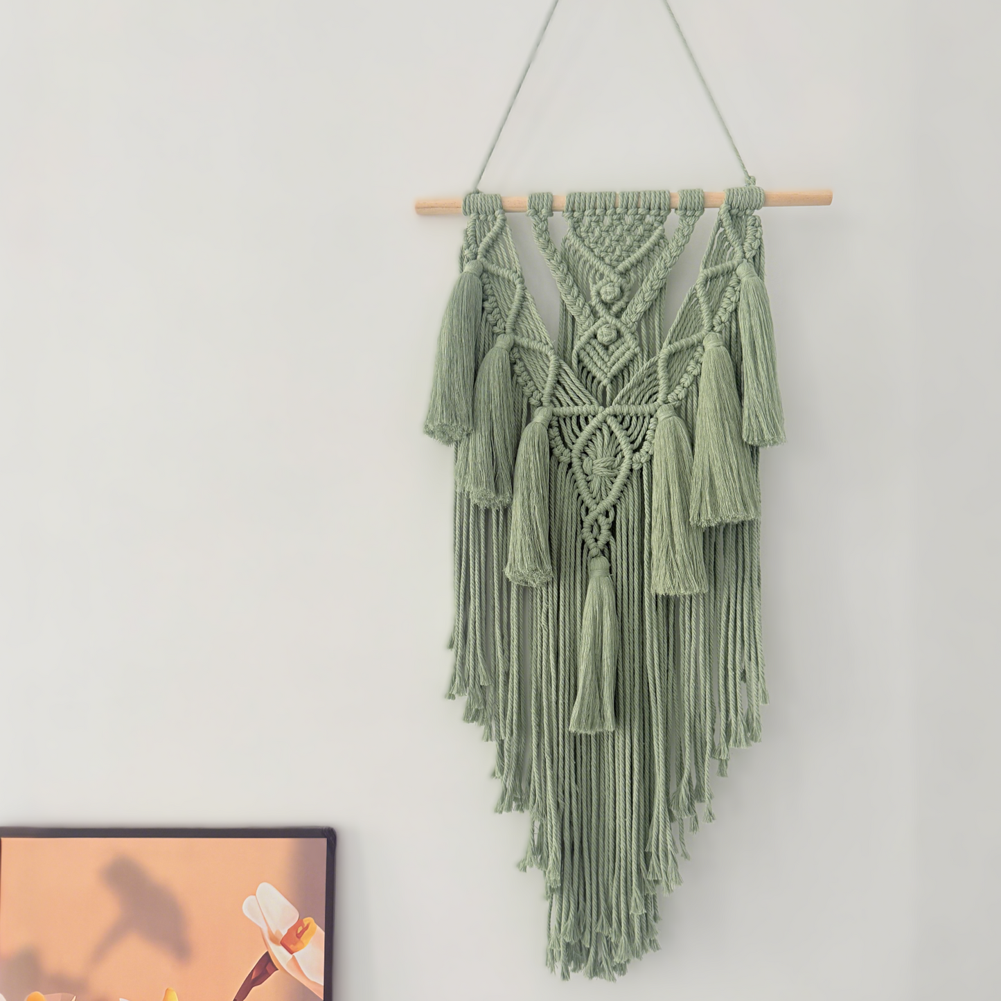 Breeze in Green - Macrame Wall Hanging Boho Wall Decor Tapestry